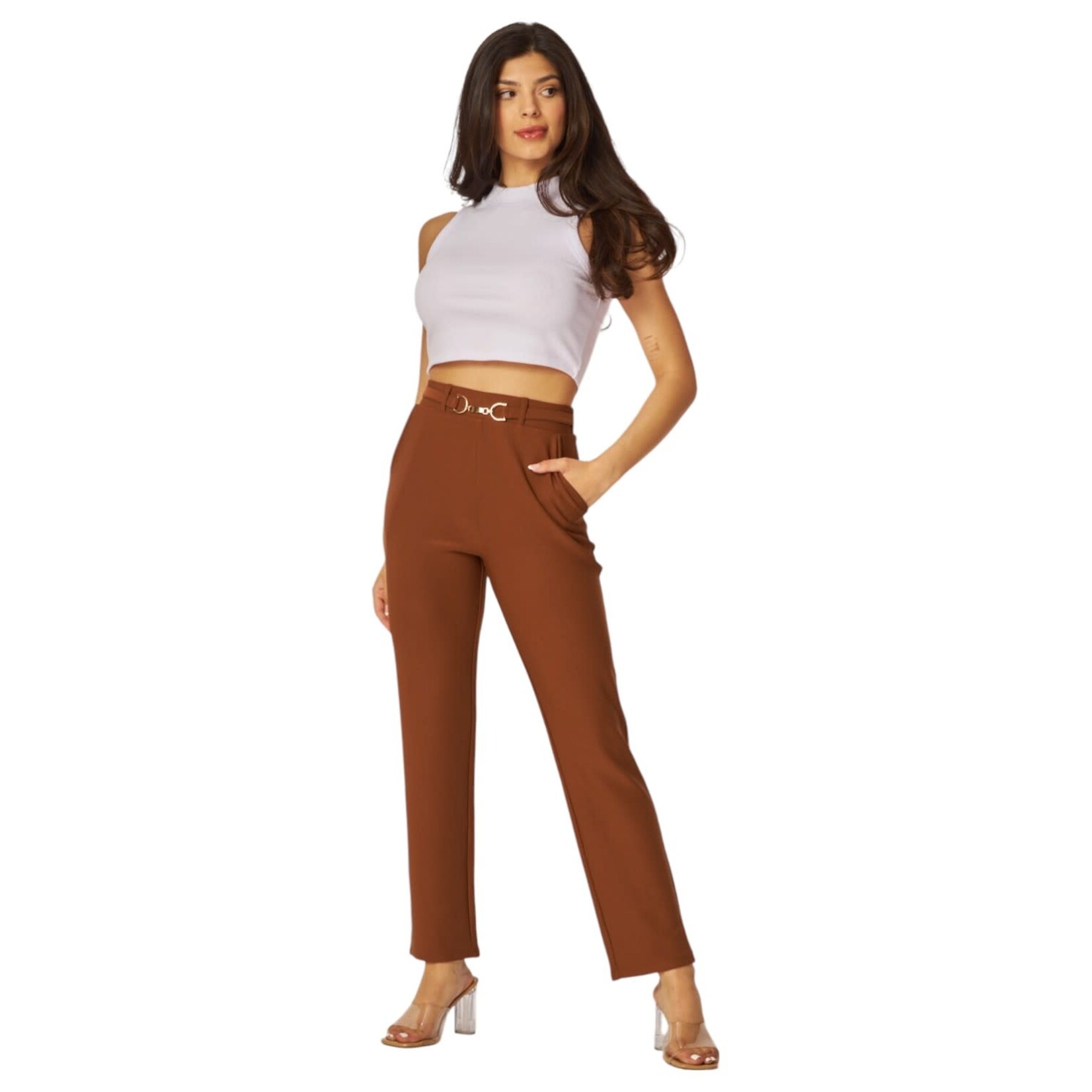 LOVE POEM LOVE POEM SCUBA FAUX BELTED PANT SCU203