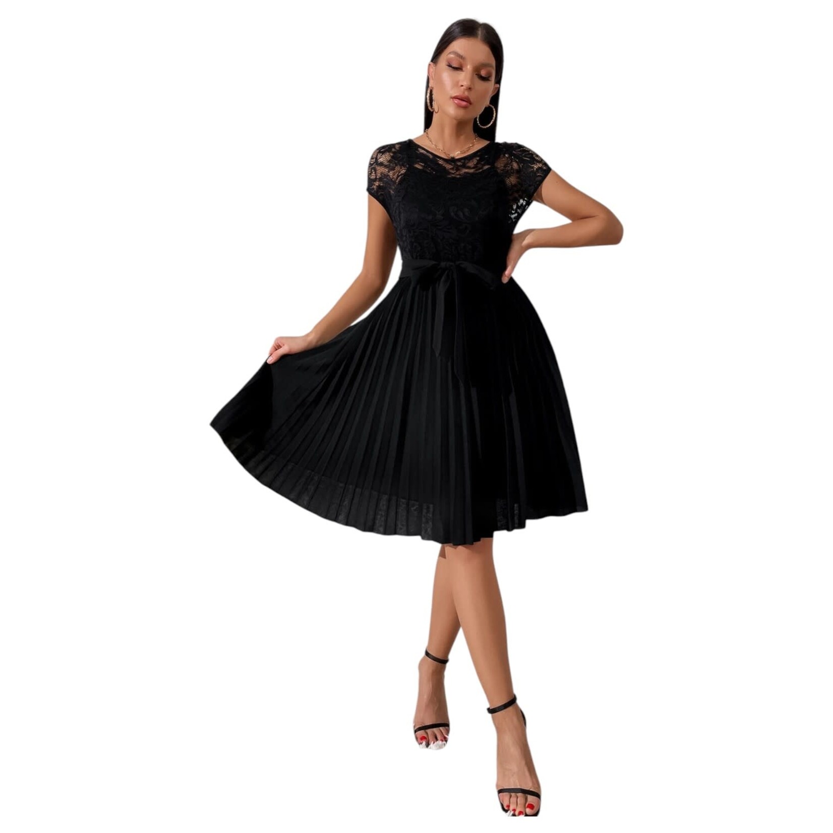 MISS KELLY MISS KELLY CAP SLEEVE LACE DRESS SD4431