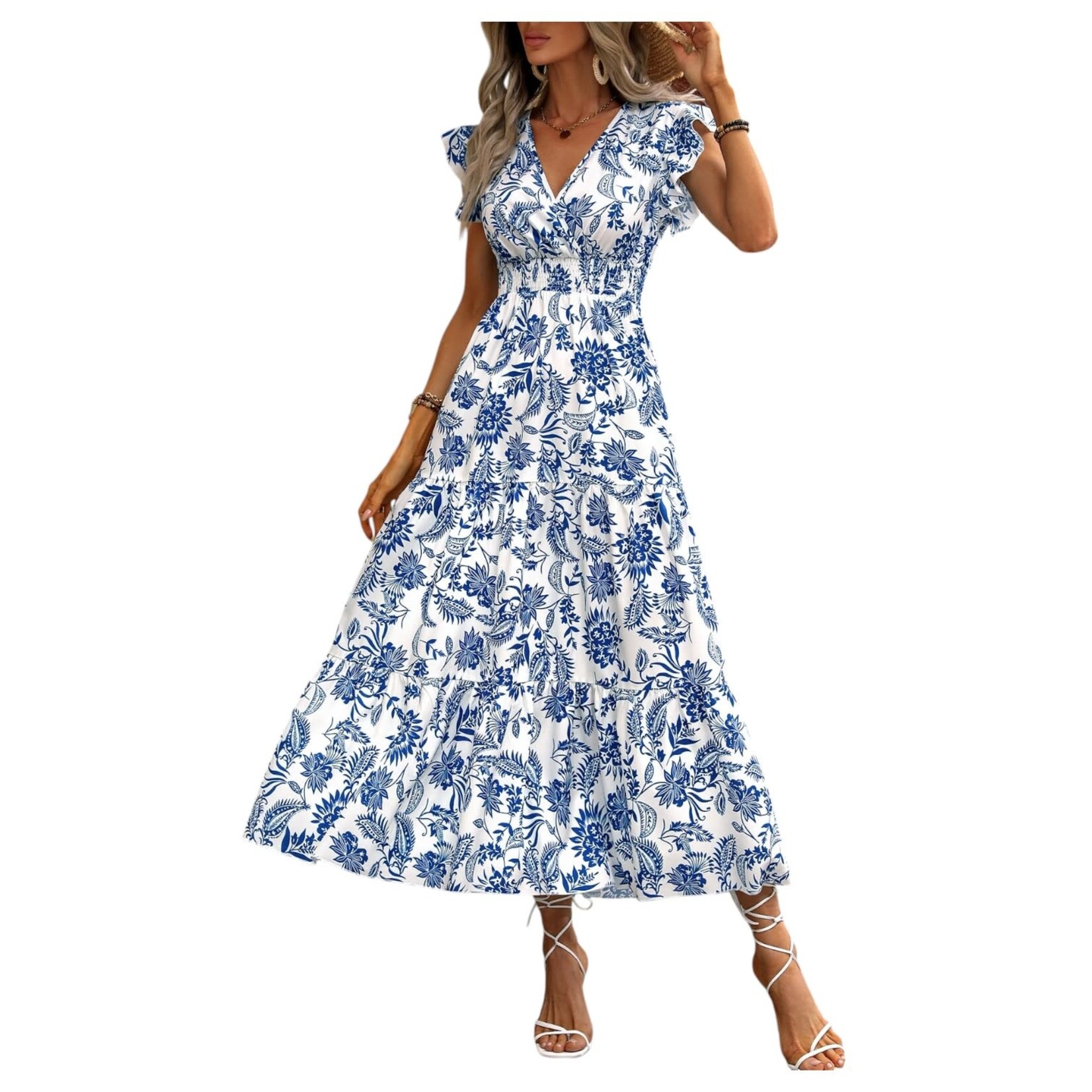 MISS KELLY MISS KELLY FRILL SLEEVE TIERED MAXI DRESS SD5242