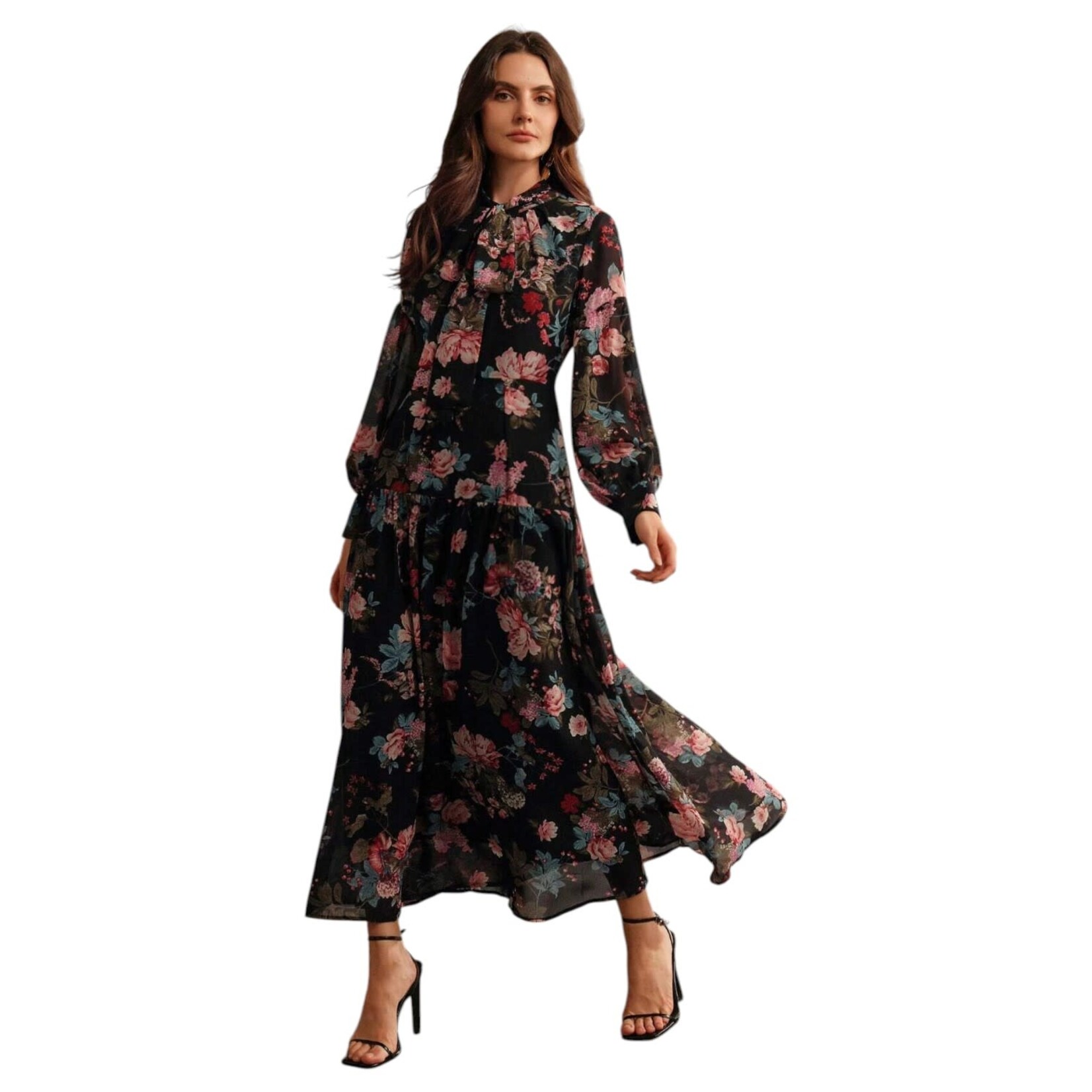 MISS KELLY MISS KELLY LONG SLEEVE FLORAL DRESS SD5539