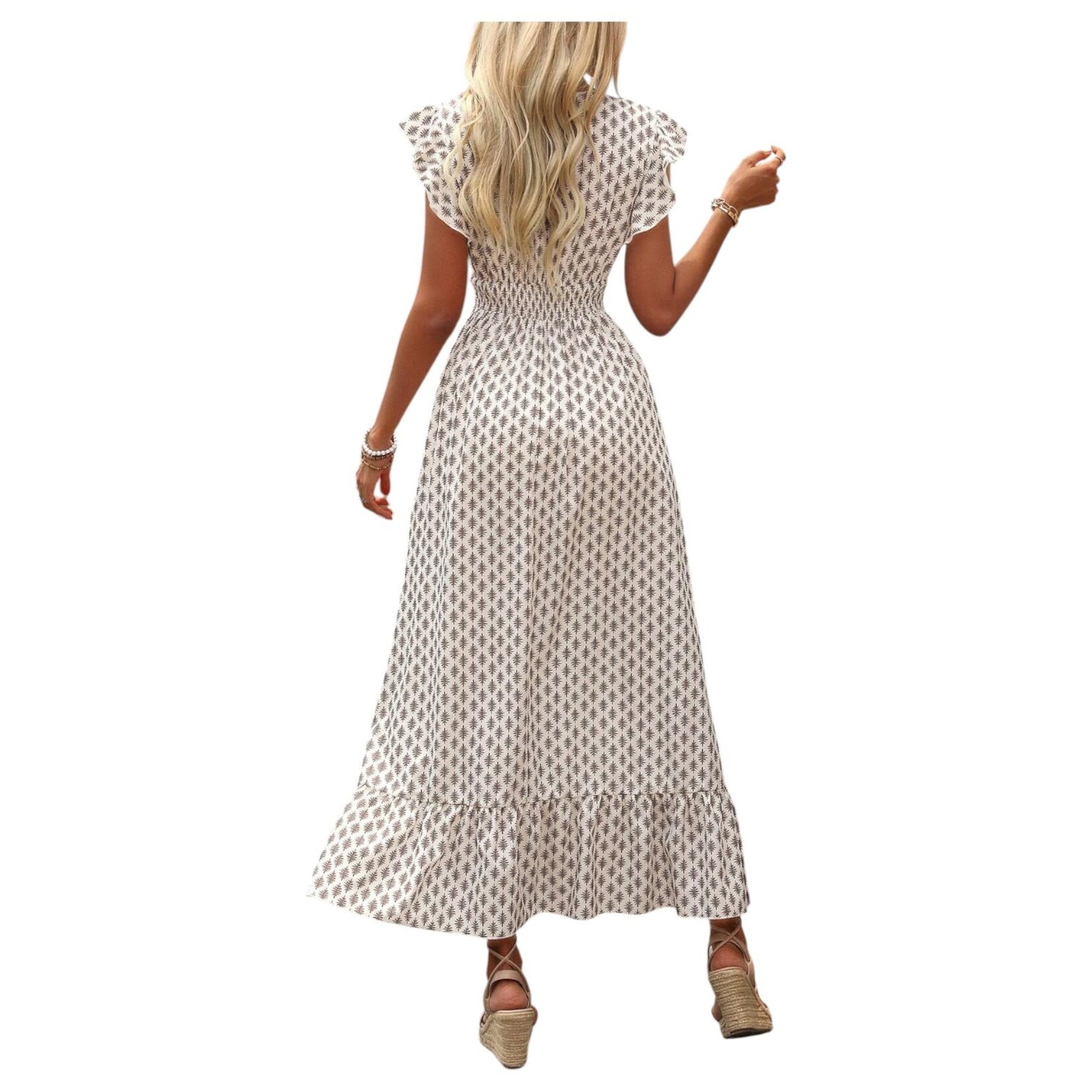 MISS KELLY MISS KELLY RUFFLE CAP SLEEVE MAXI DRESS SD5755