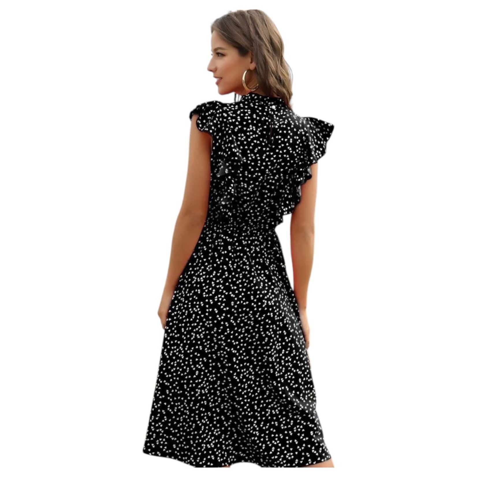 MISS KELLY MISS KELLY RUFFLE SIDE KNEE DRESS SD3868