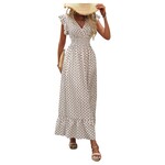 MISS KELLY MISS KELLY RUFFLE CAP SLEEVE MAXI DRESS SD5755