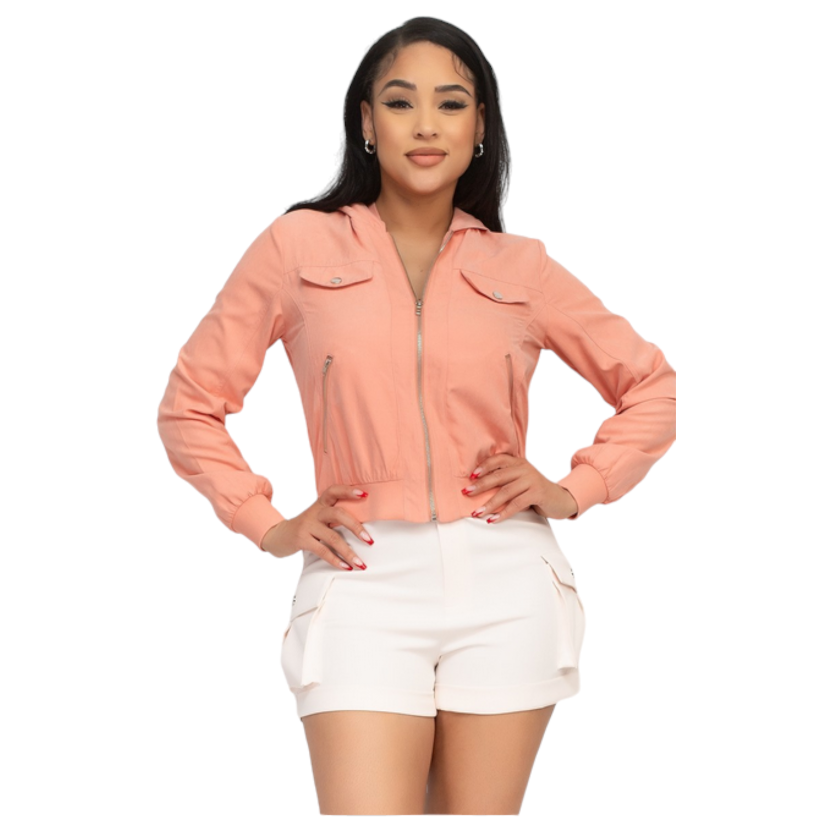IRIS IRIS PEACH SKIN BOMBER JACKET IJ99352
