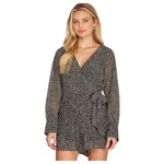 SHE & SKY SHE & SKY LONG SLEEVE ROMPER WITH PLISSE DETAIL SS8584