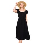 POPULAR 21 POPULAR 21  MIDI DT. BUBBLE FLARE CAP SLEEVE DRESS DY70009-CN