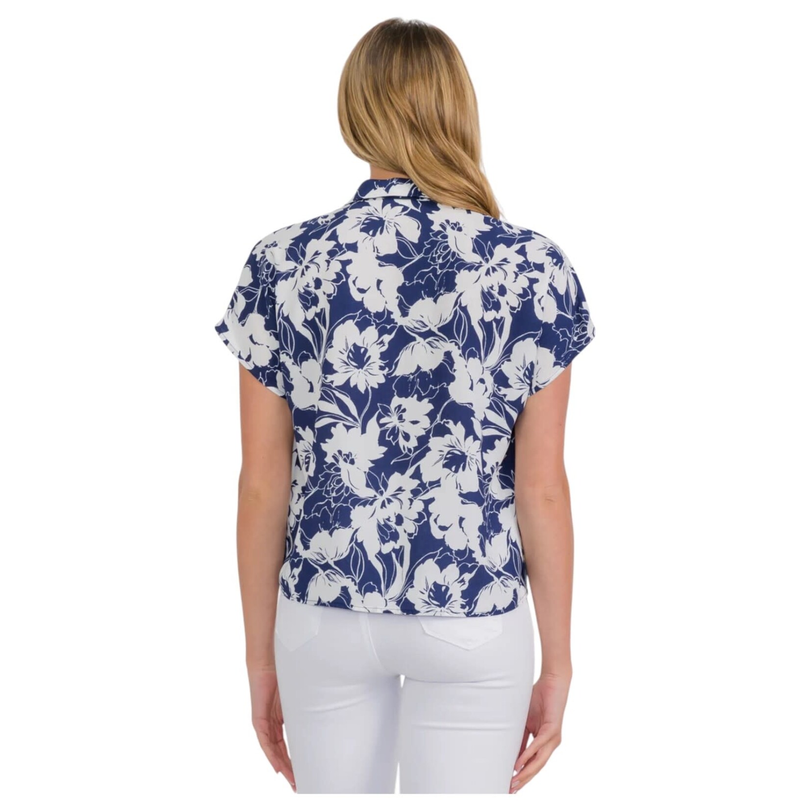 PERSEPTION PERSEPTION COLLARED TIE FRONT BUTTON UP TOP TP-MS-2108
