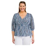 PERSEPTION PERSEPTION PLUS LANTERN SLEEVE WRAP TOP TP-WM-512