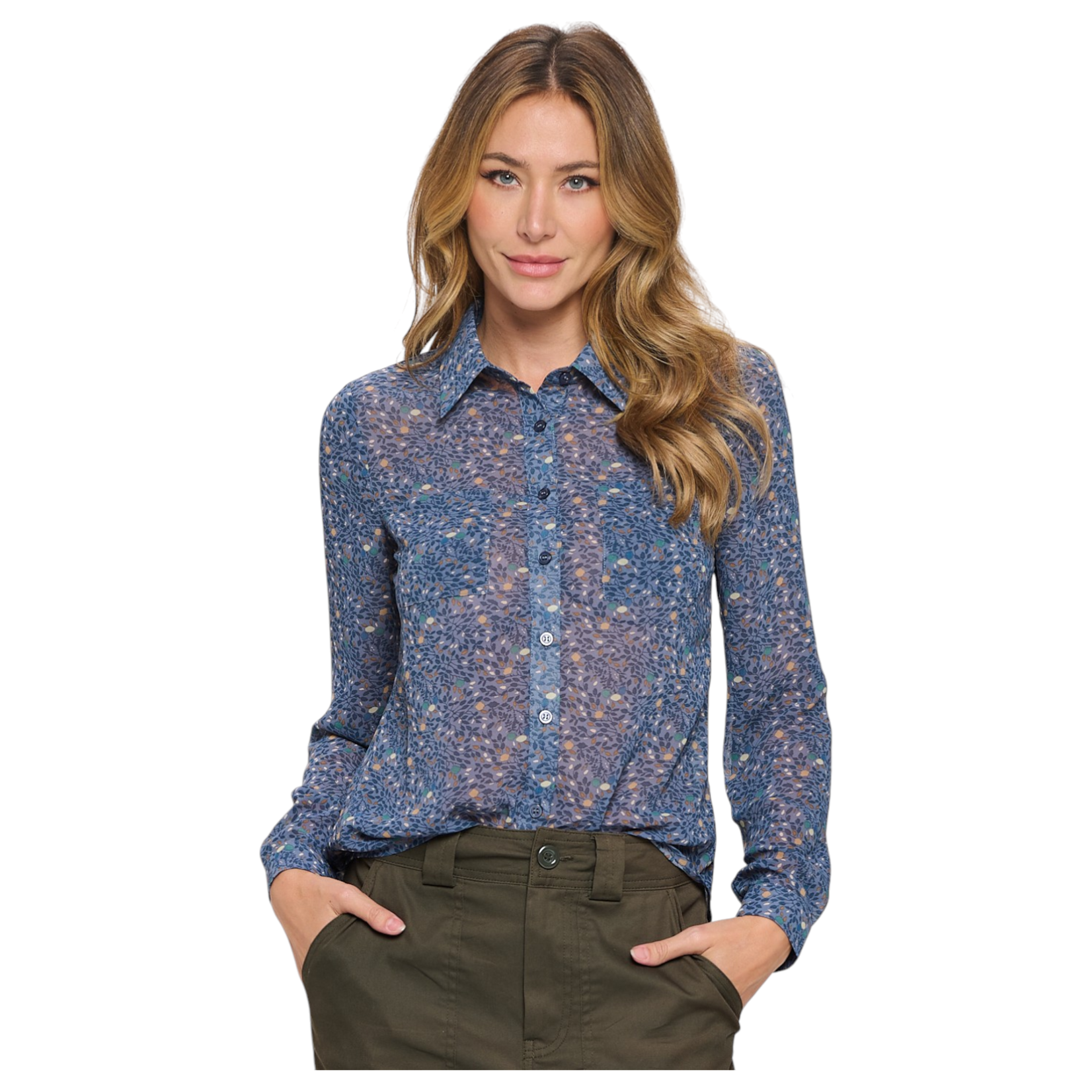 CHOCOLATE CHOCOLATE CHIFFON PRINT BLOUSE MT4726