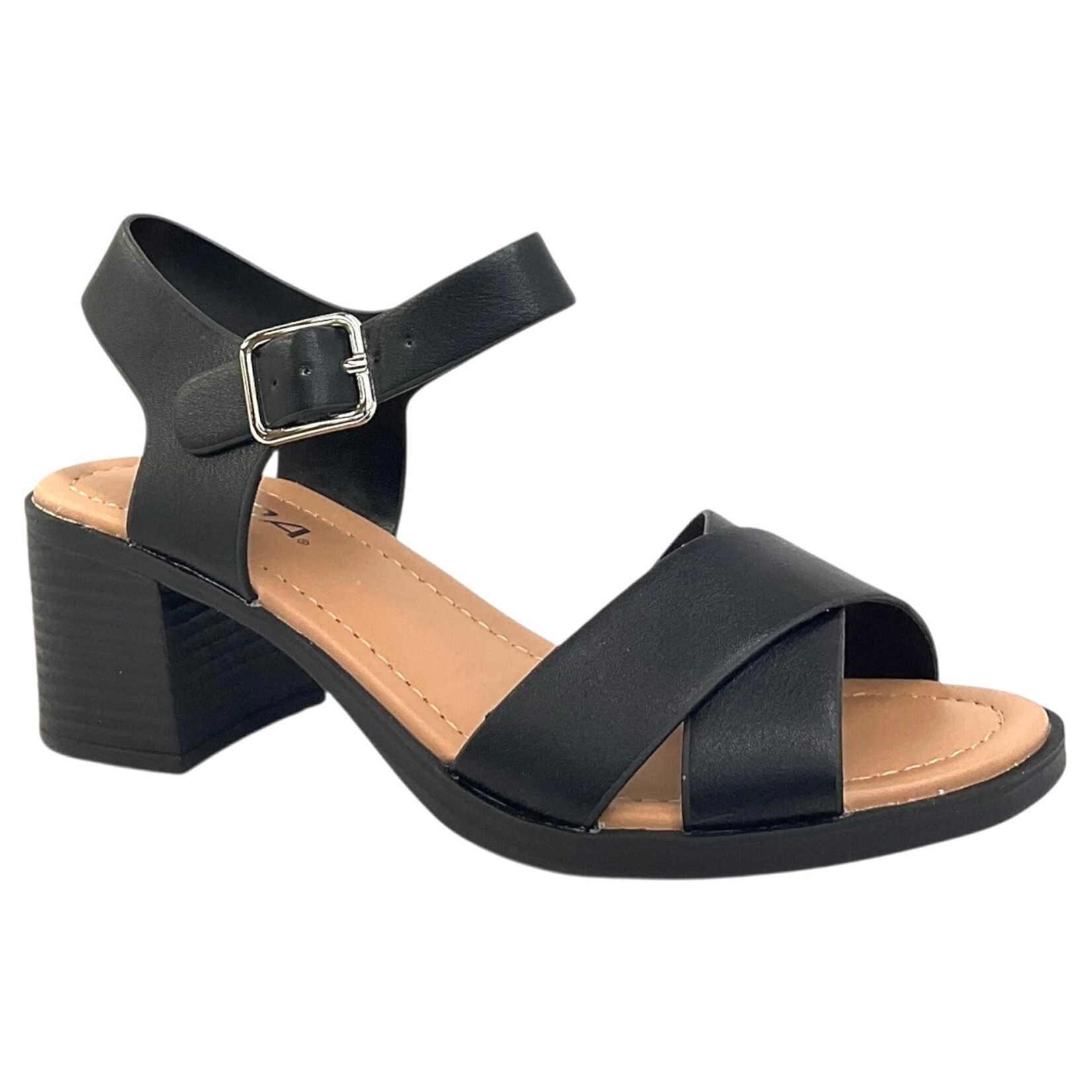 SODA SODA CROSS BAND BLOCK HEEL HEREBY