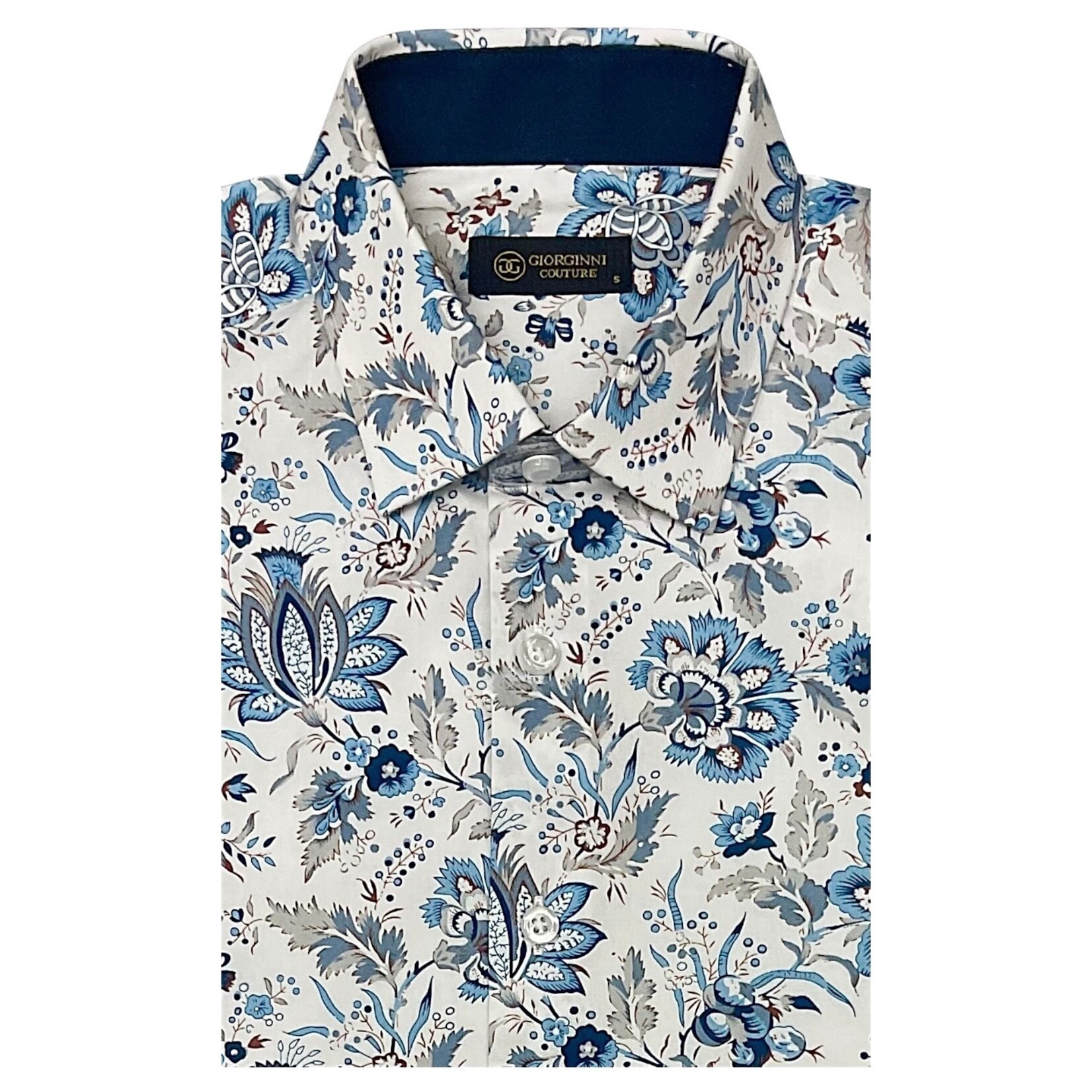 GIORGINNI GIORGINNI SHORT SLEEVE FLORAL PATTERNED SHIRT FPS-2451