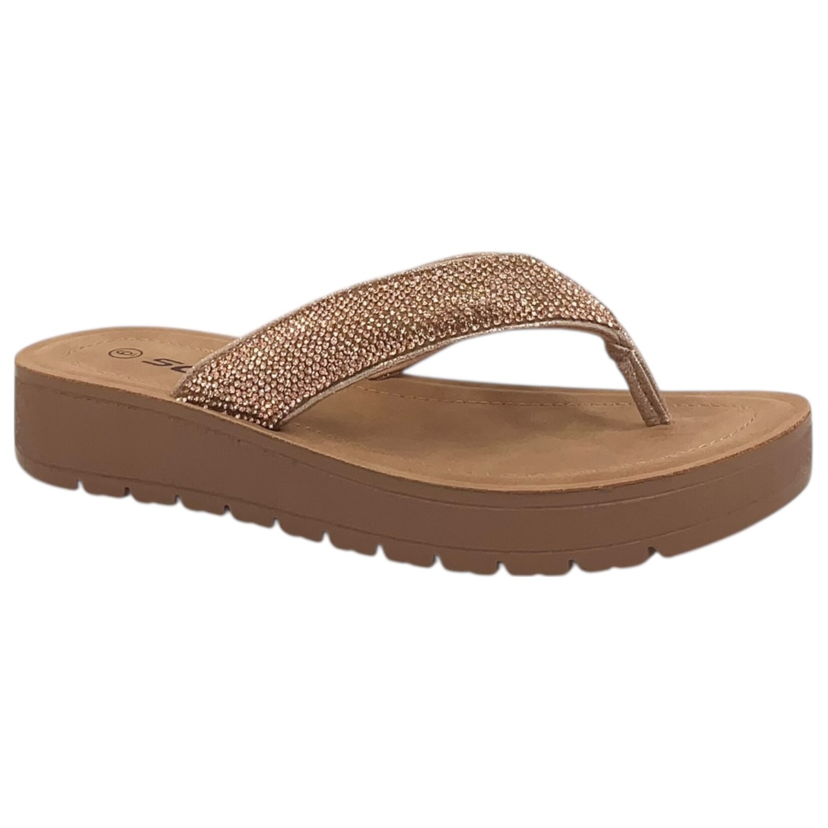 SODA SODA RHINESTONE THONG SLIPPER AUROY