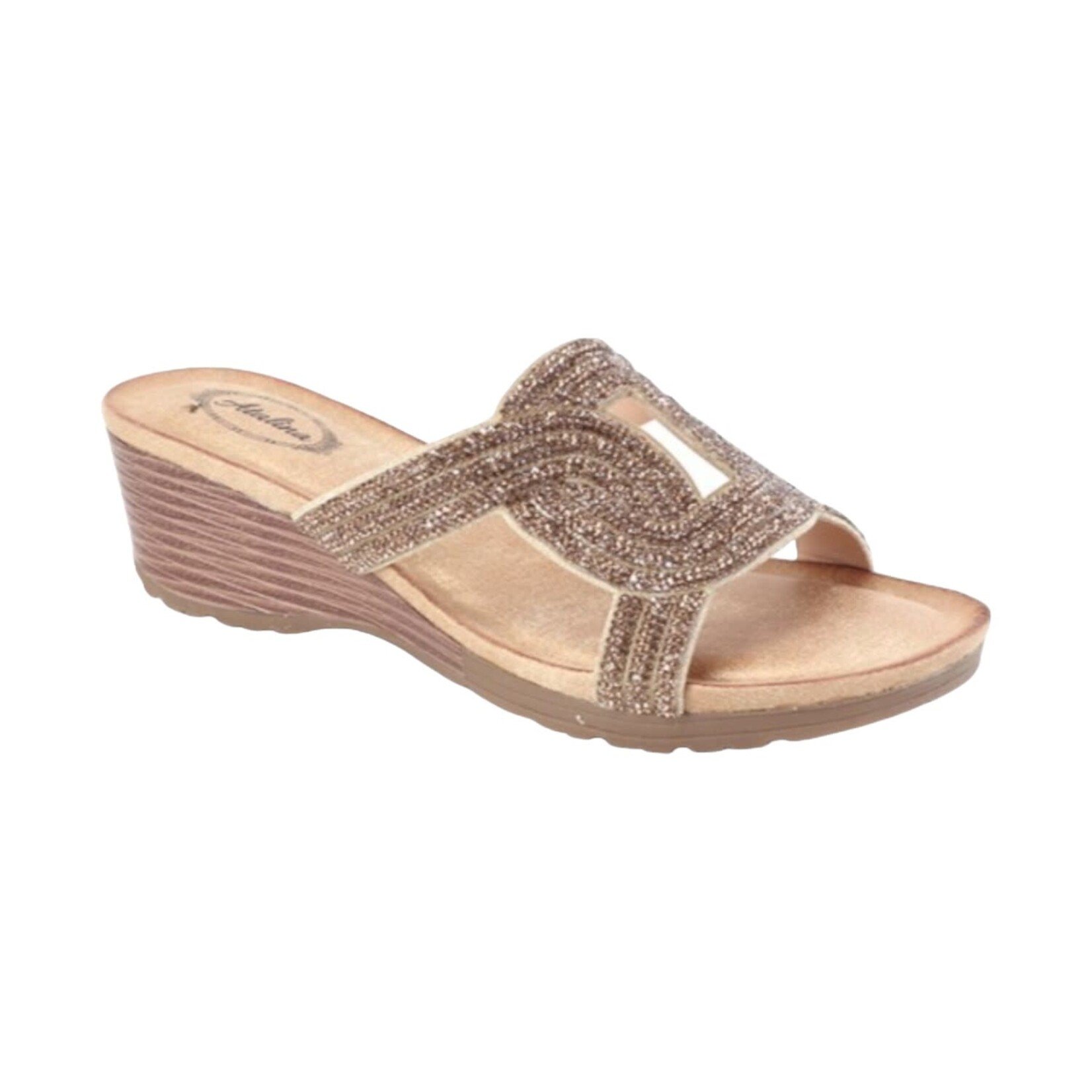 ATALINA ATALINA RHINESTONE SLIP ON WEDGE DC9911