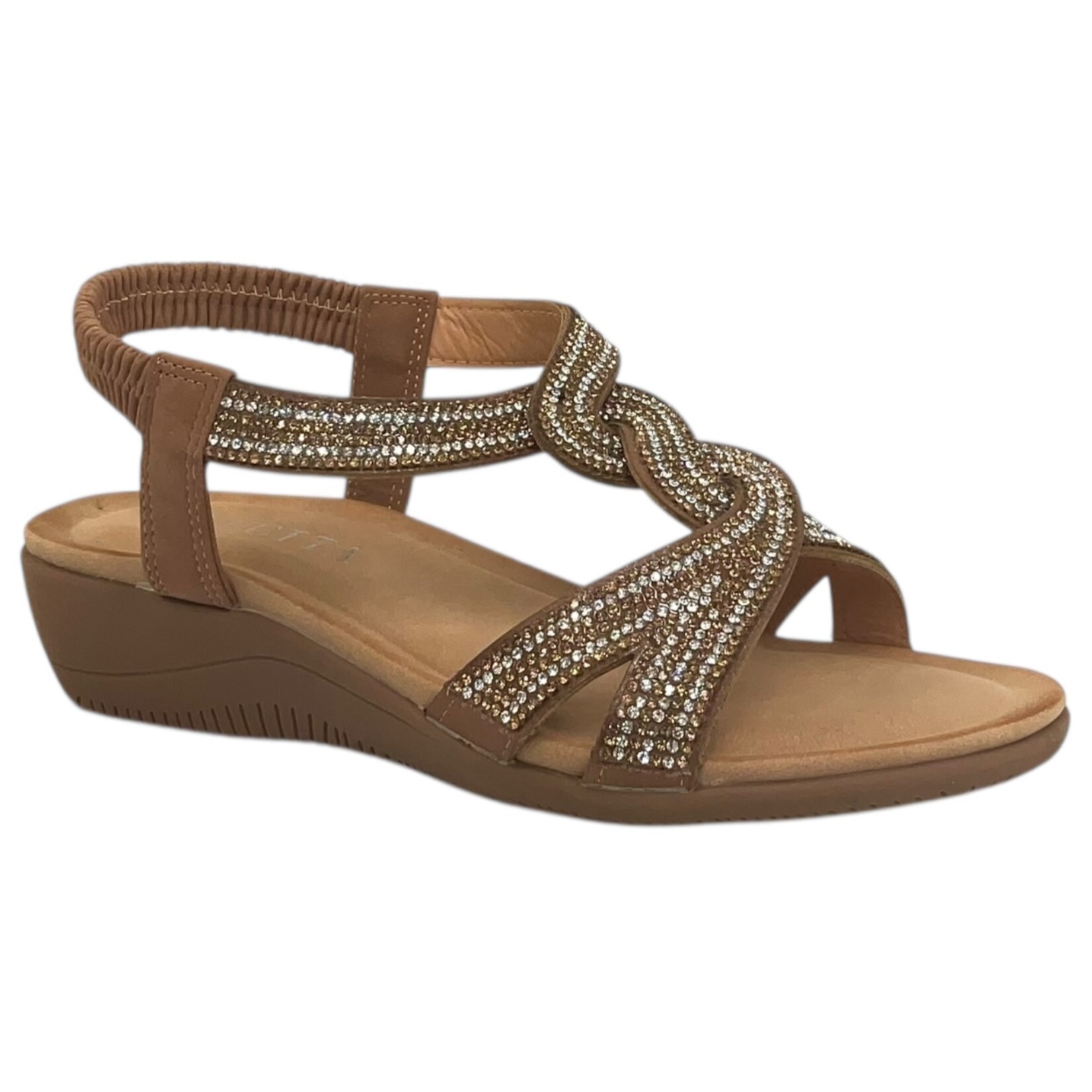 LUCITA LUCITA RHINESTONE ELASTIC BAND SANDAL DOUBEL-105