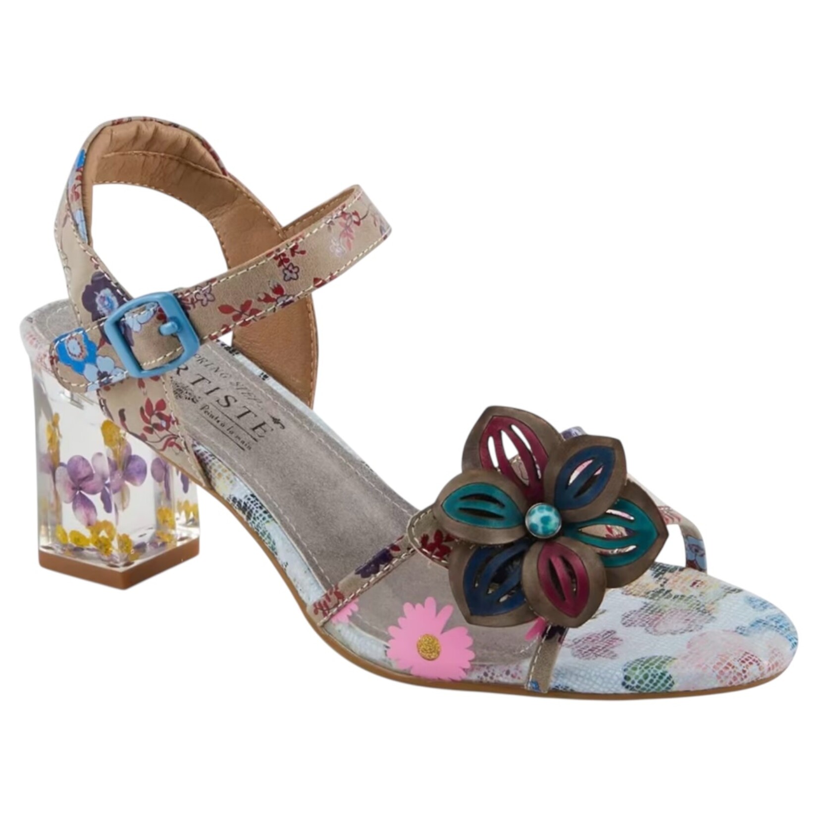 L'ARTISTE L'ARTISTE CLEAR BAND W/ FLOWER BLOCK HEEL BREAKAWAY