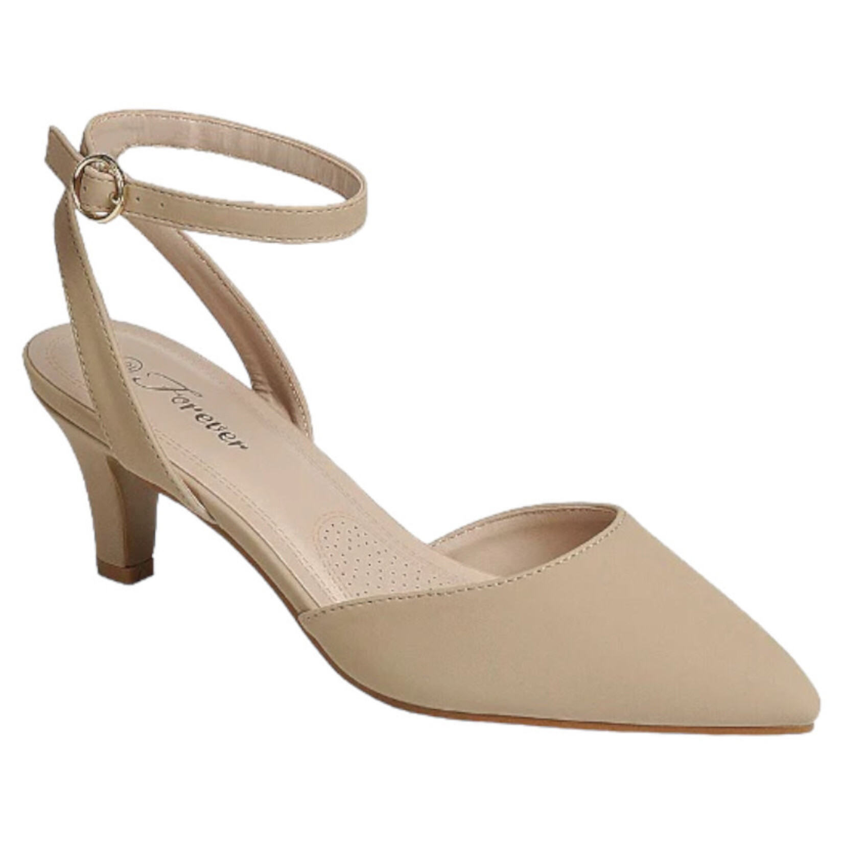 FOREVER FOREVER POINTED TOE ANKLE STRAP HEEL FIELD-38