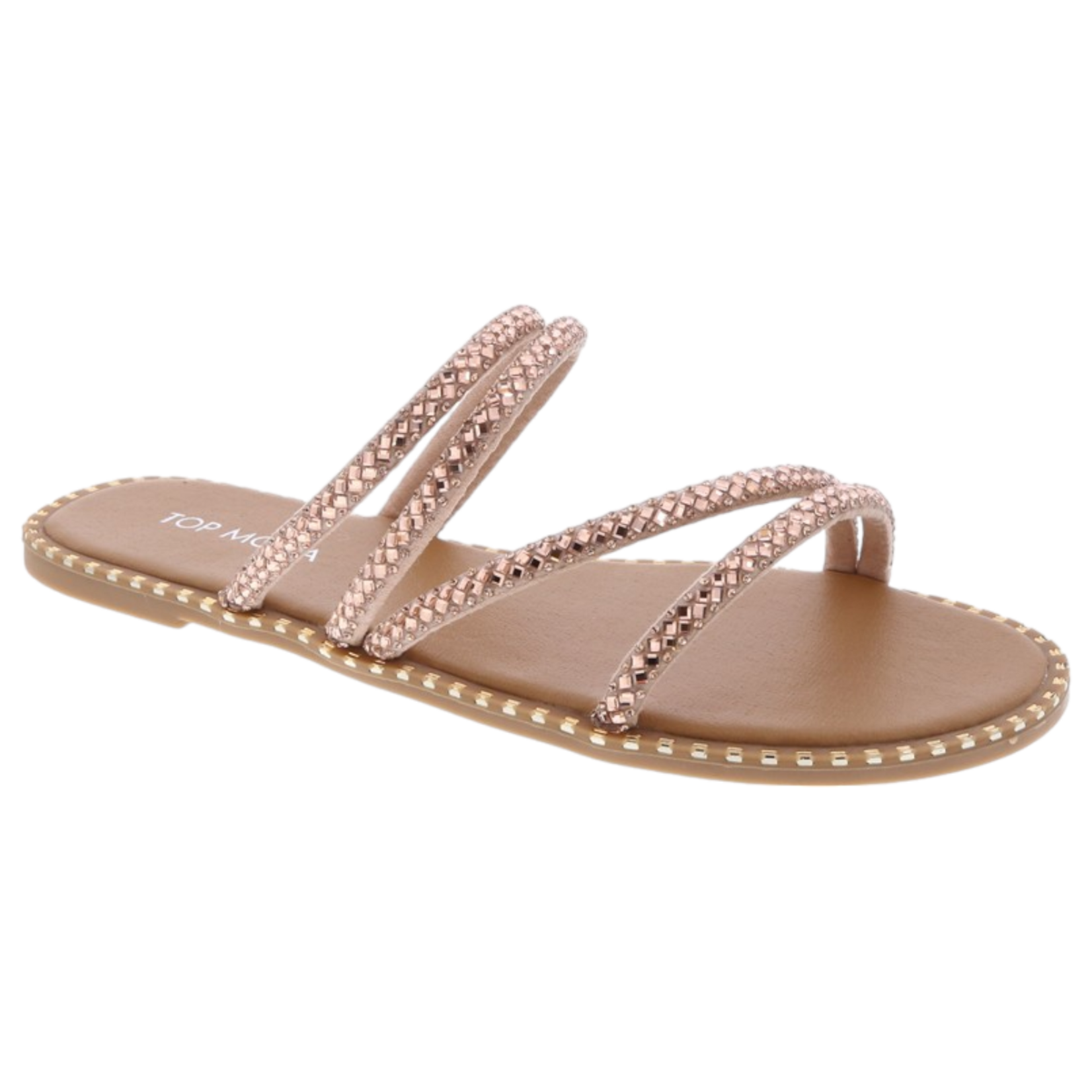 TOP MODA TOP MODA STUDDED FOOTBED 4 BAND SLIPPER MICK-99