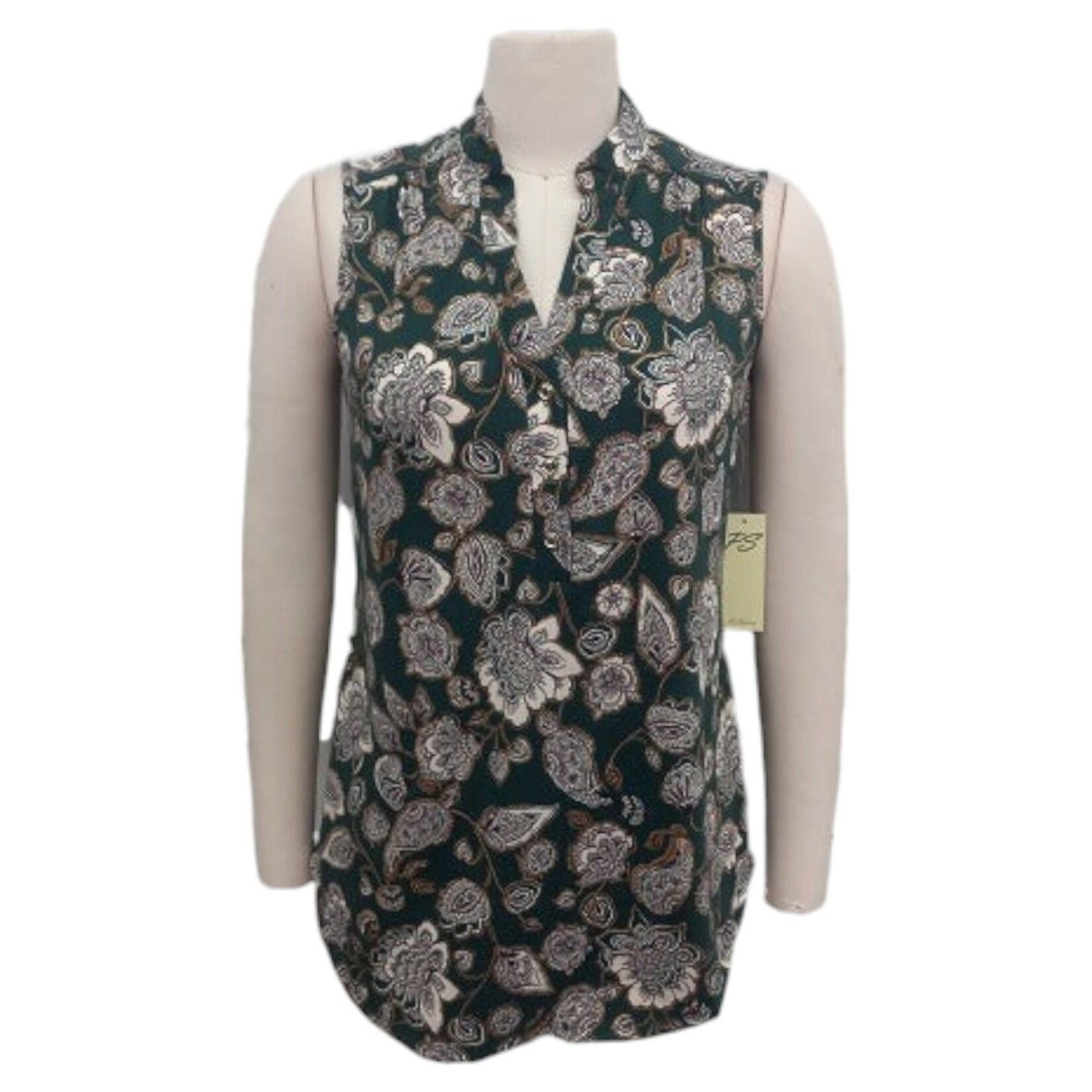 PERSEPTION PERSEPTION 3 BUTTON SLEEVELESS TOP TP-MS-206