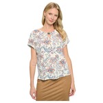 PERSEPTION PERSEPTION METAL TRIM KEYHOLE SHORT SLEEVE TOP TP-MS-1342