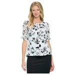PERSEPTION PERSEPTION RUFFLE SHORT SLEEVE SIDE TWIST TOP TP-MS-1463