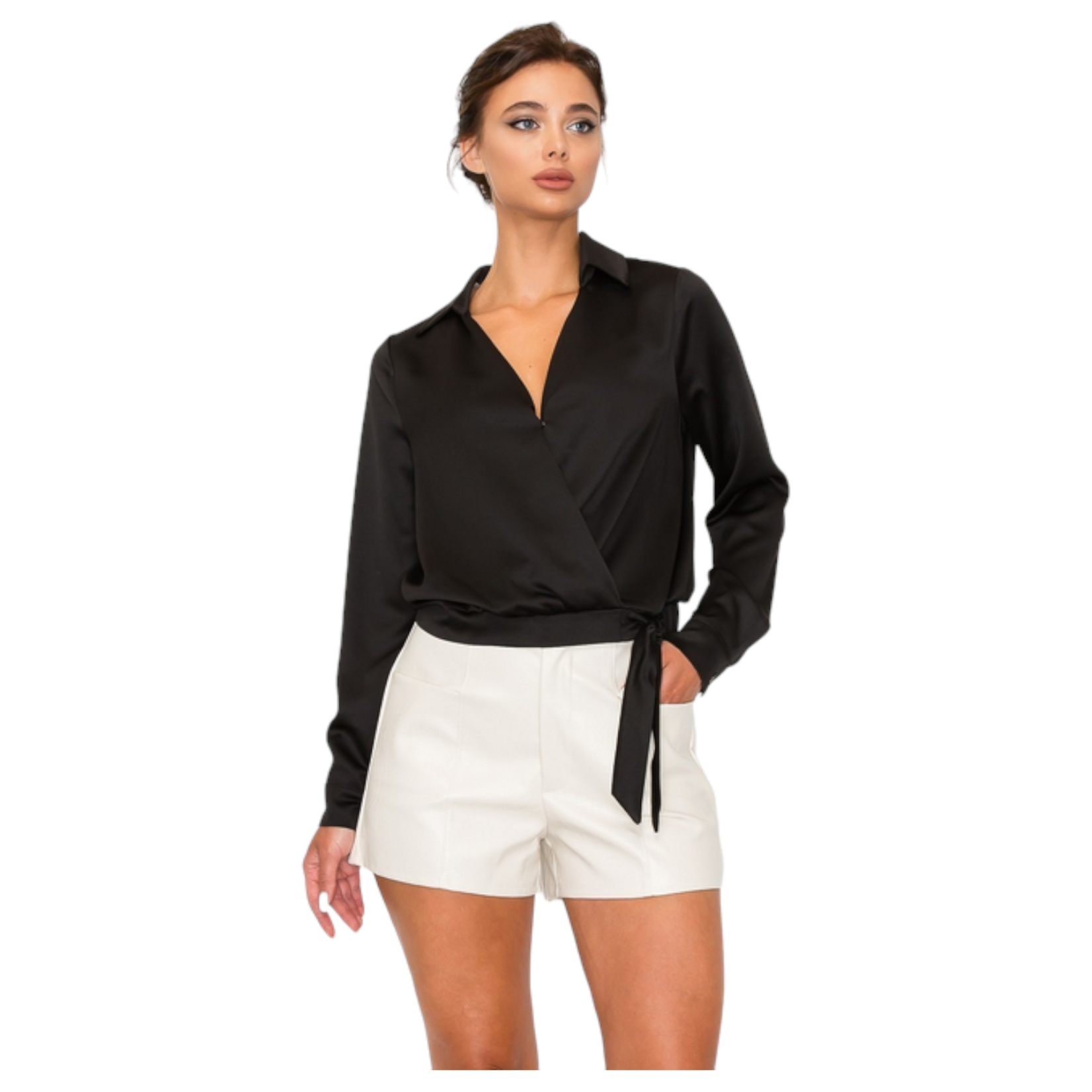 IRIS IRIS SURPLICE COLLARED TOP HMT56745