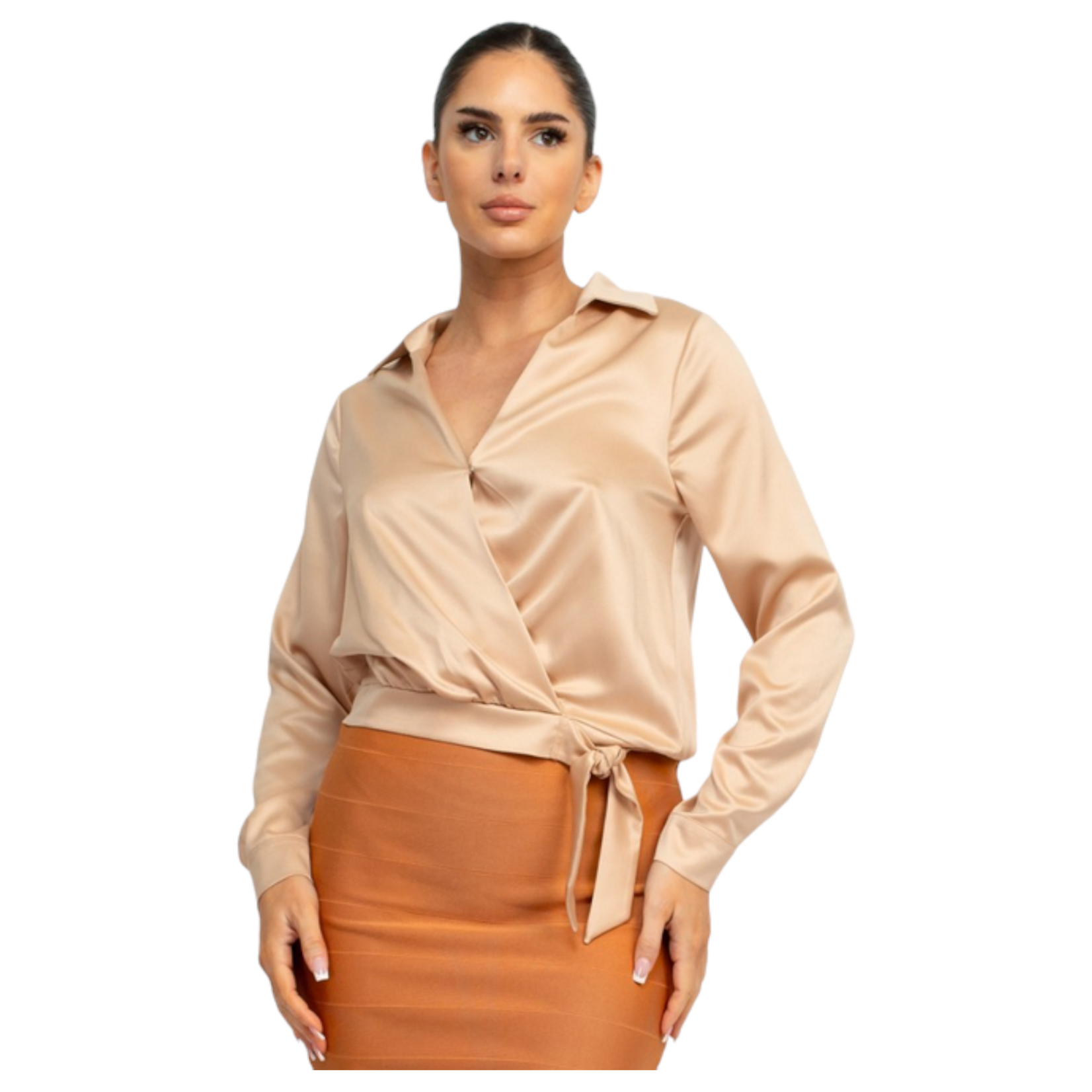 IRIS IRIS SURPLICE COLLARED TOP HMT56745