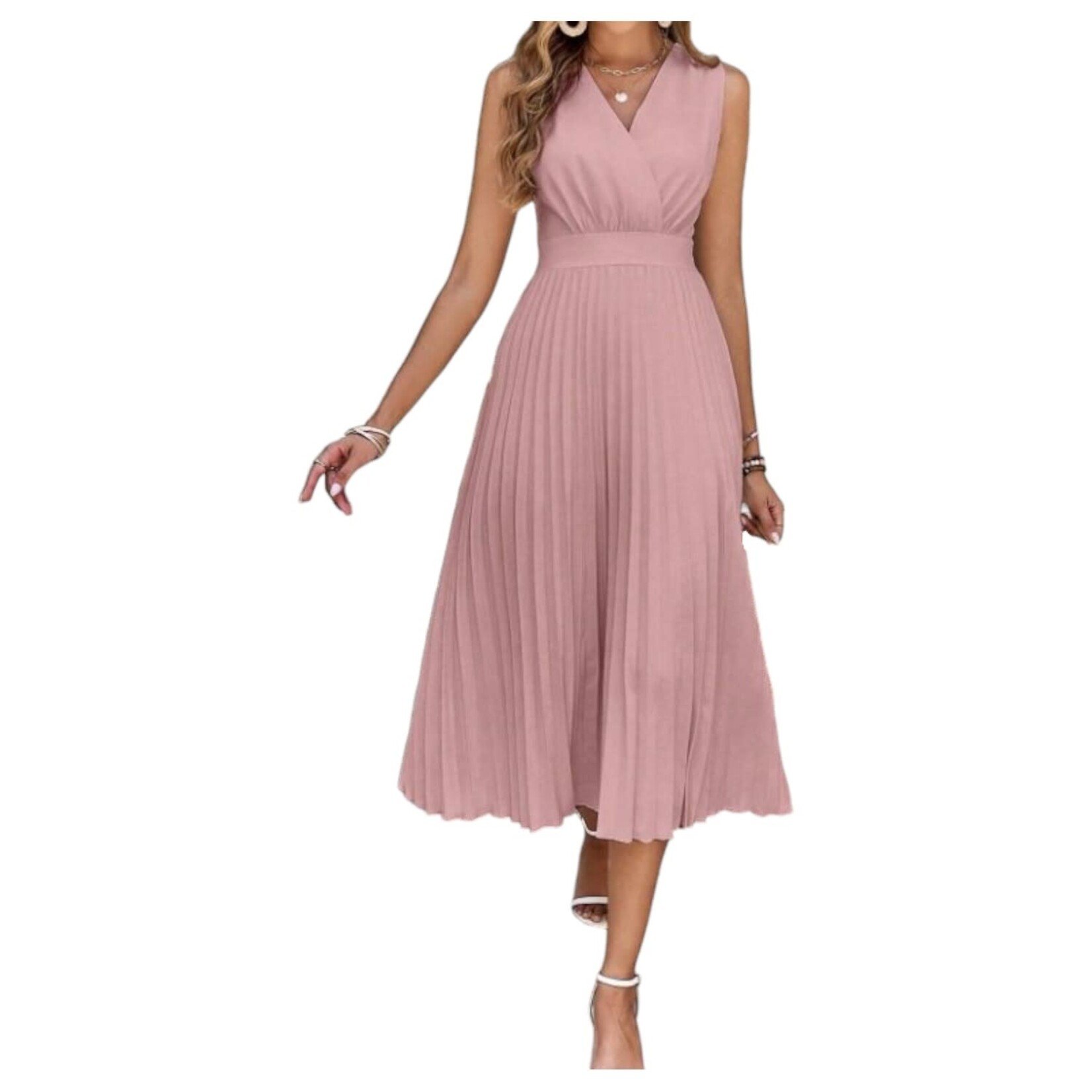 MISS KELLY MISS KELLY SLEEVELESS PLEATED DRESS SD5421