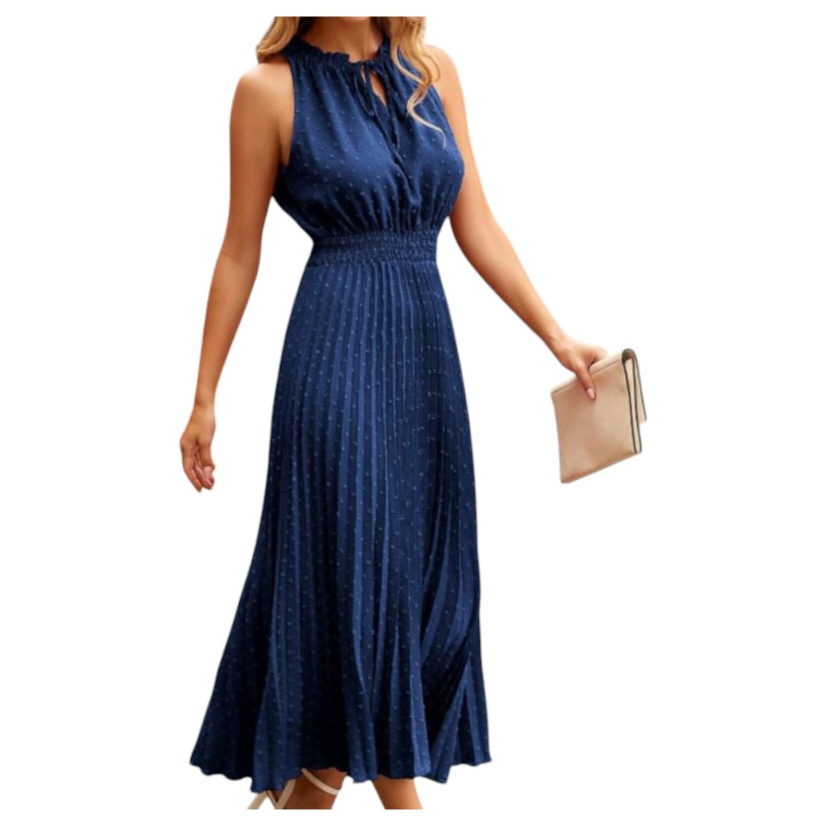 MISS KELLY MISS KELLY SLEEVELESS SWISS DOT MAXI DRESS SD5442