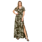 ONE THE LAND ONE THE LAND CAP SLEEVE MAXI FLORAL PRINT DRESS OL24A039