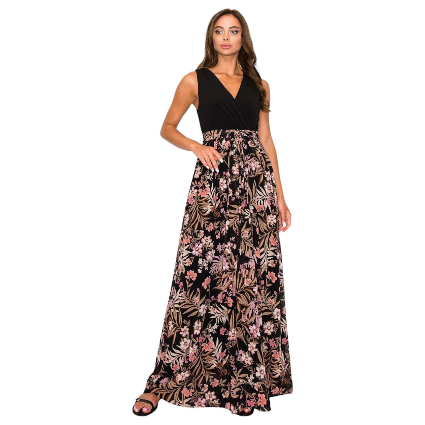 ONE THE LAND ONE THE LAND SLEEVELESS FLORAL MAXI DRESS OL24A173-3