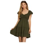 SHE & SKY SHE & SKY FLUTTER SLEEVE SWEETHEART NECK DRESS SY6532R