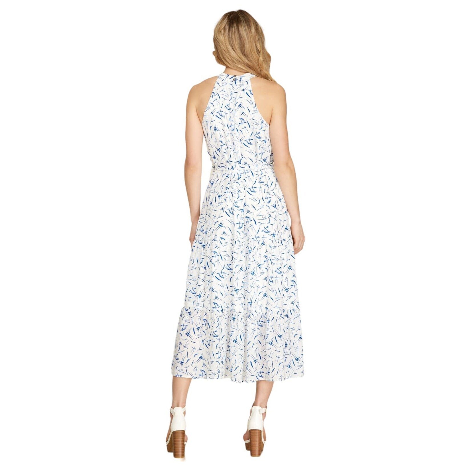 SHE & SKY SHE& SKY SLEEVELESS MIDI DRESS WITH SASH SY4260