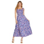 SHE & SKY SHE & SHE RUFFLED SHOULDER STRAP MAXI DRESS SY6156