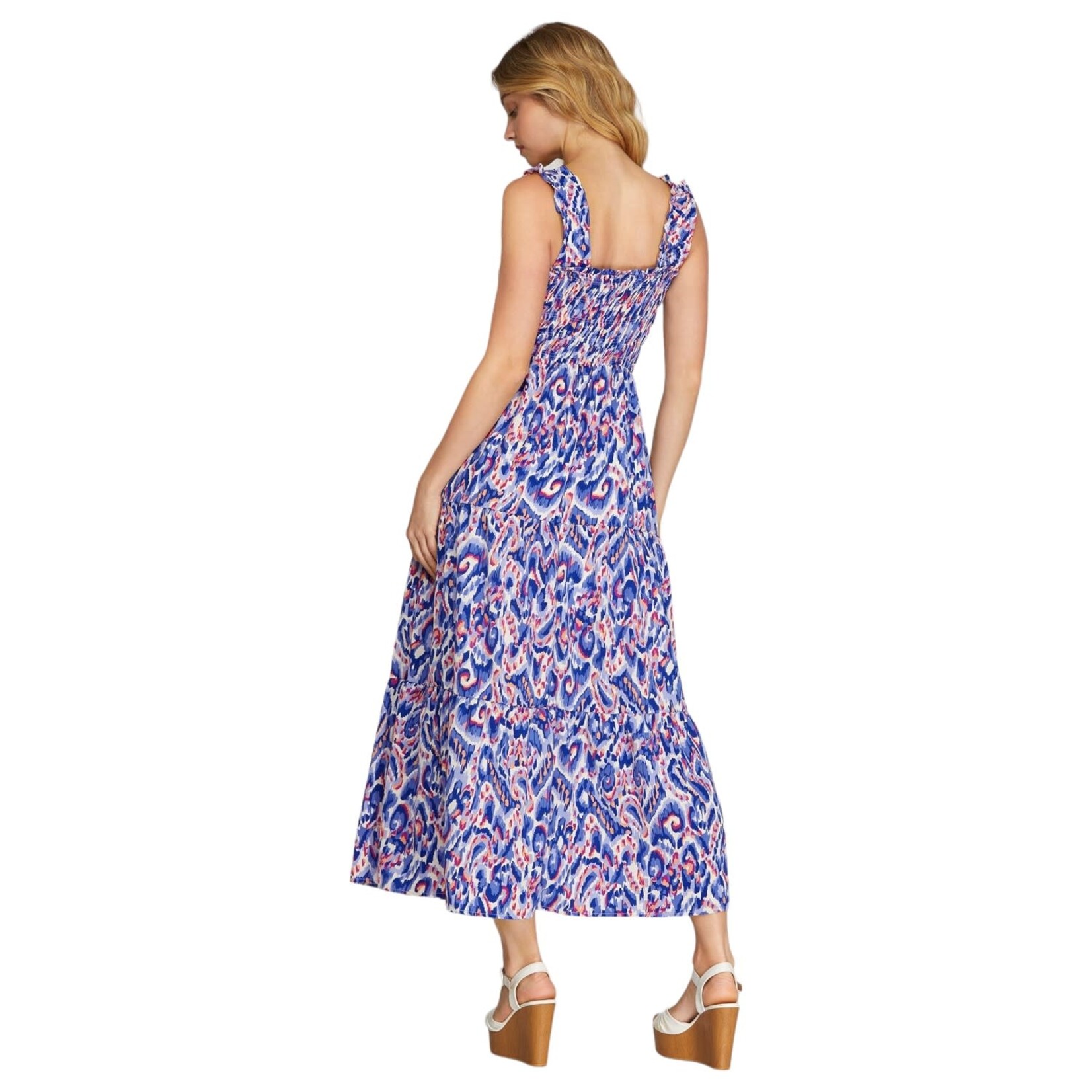 SHE & SKY SHE & SHE RUFFLED SHOULDER STRAP MAXI DRESS SY6156