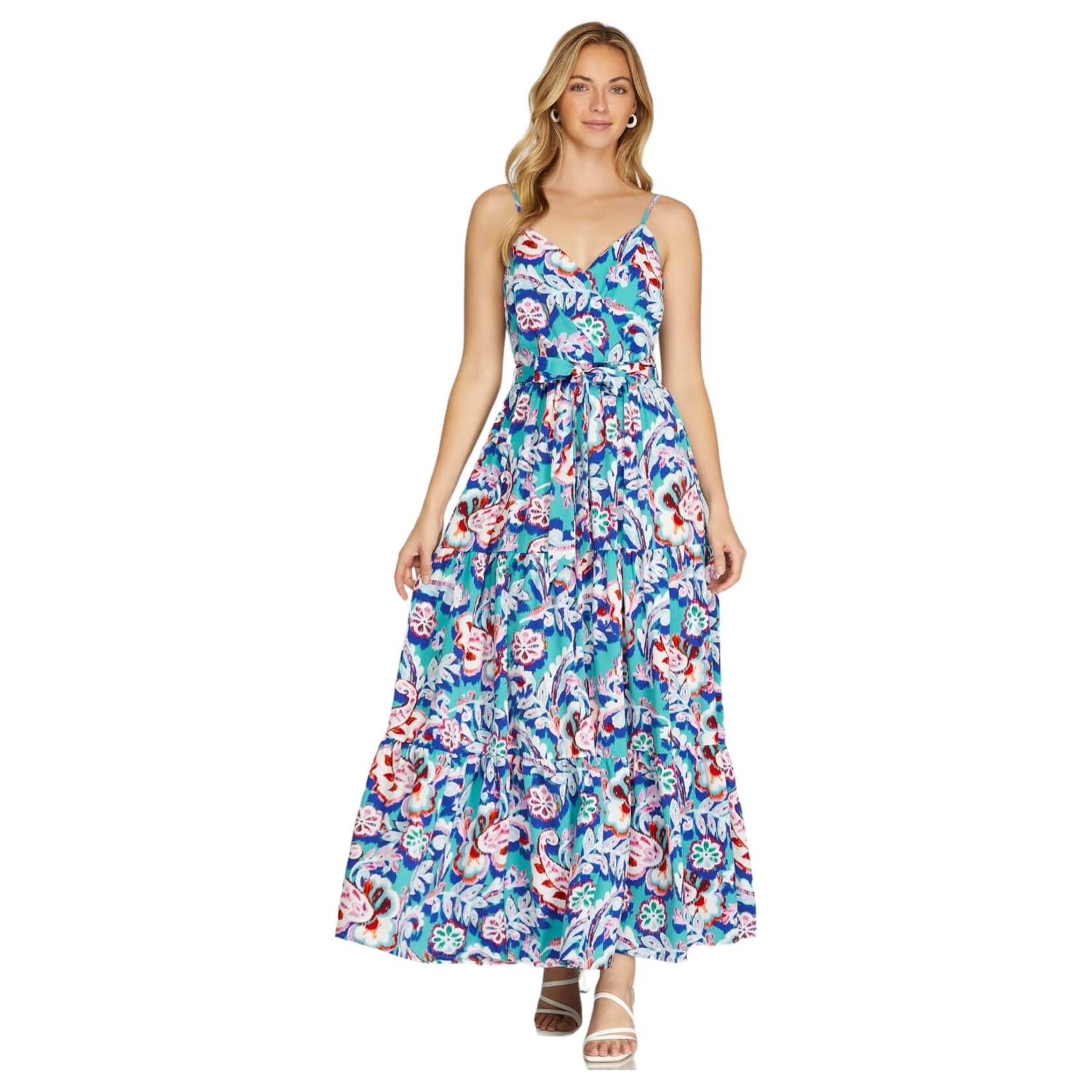 SHE & SKY SHE & SKY CAMI TIERED MAXI DRESS SY6487