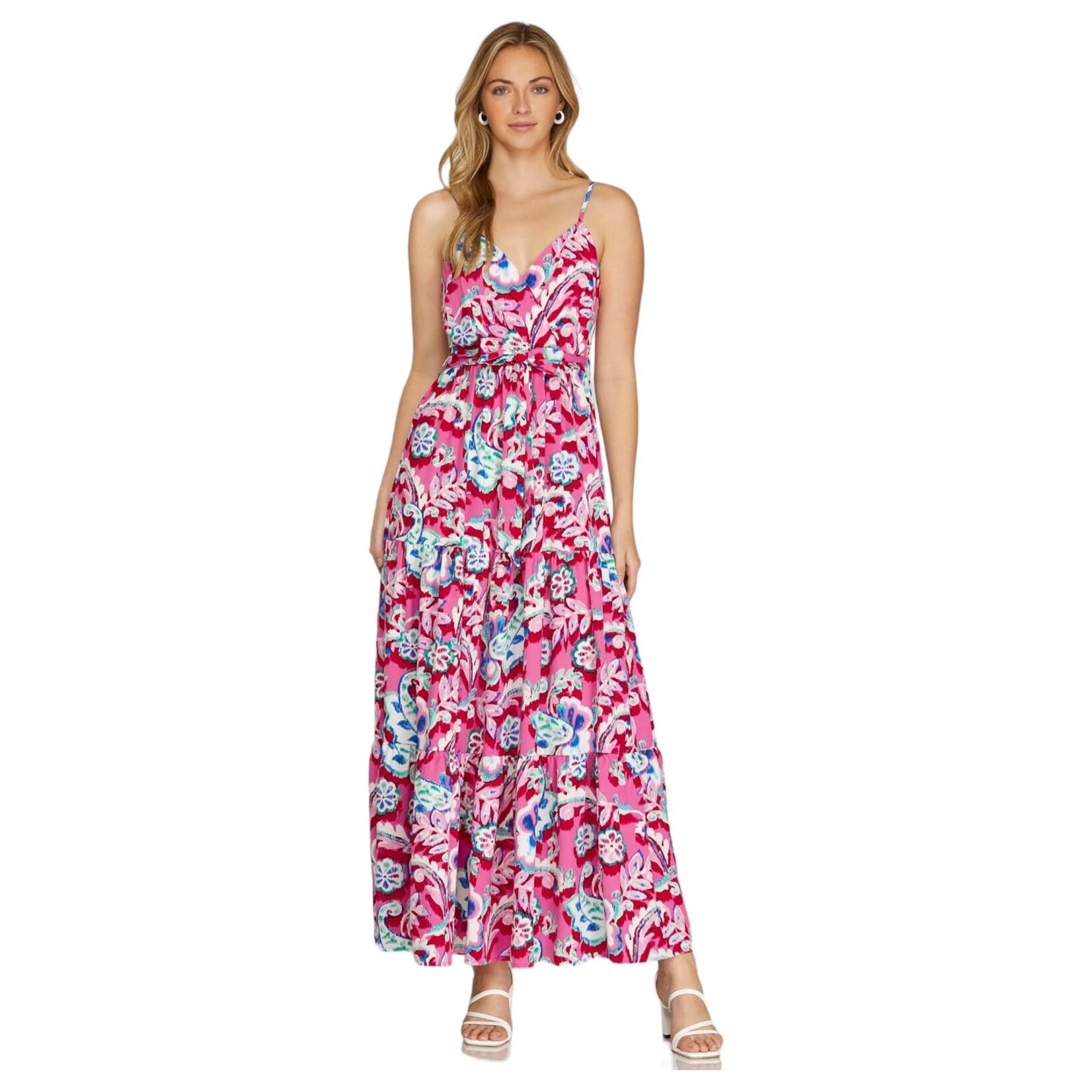 SHE & SKY SHE & SKY CAMI TIERED MAXI DRESS SY6487