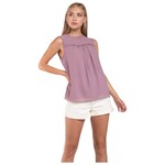 NAKED ZEBRA NAKED ZEBRA RUFFLE TRIM SLEEVELESS TOP ST115152