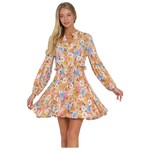 AAKAA AAKAA LONG SLEEVE BUTTON DOWN TIE FRONT WAISTED MINI DRESS DA30490K