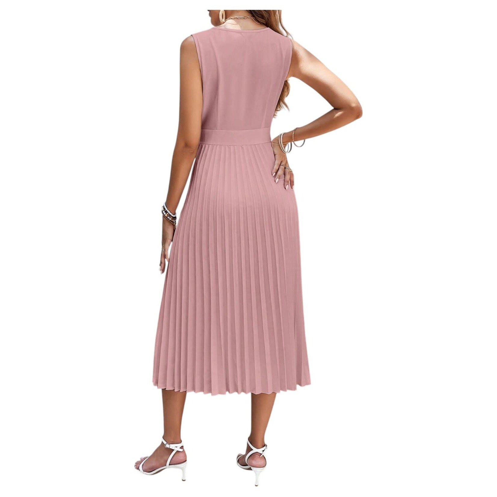 MISS KELLY MISS KELLY SLEEVELESS PLEATED DRESS SD5421