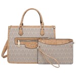 DASEIN MARCO MONOGRAM SATCHEL WITH WRISTLET XL-M-8381