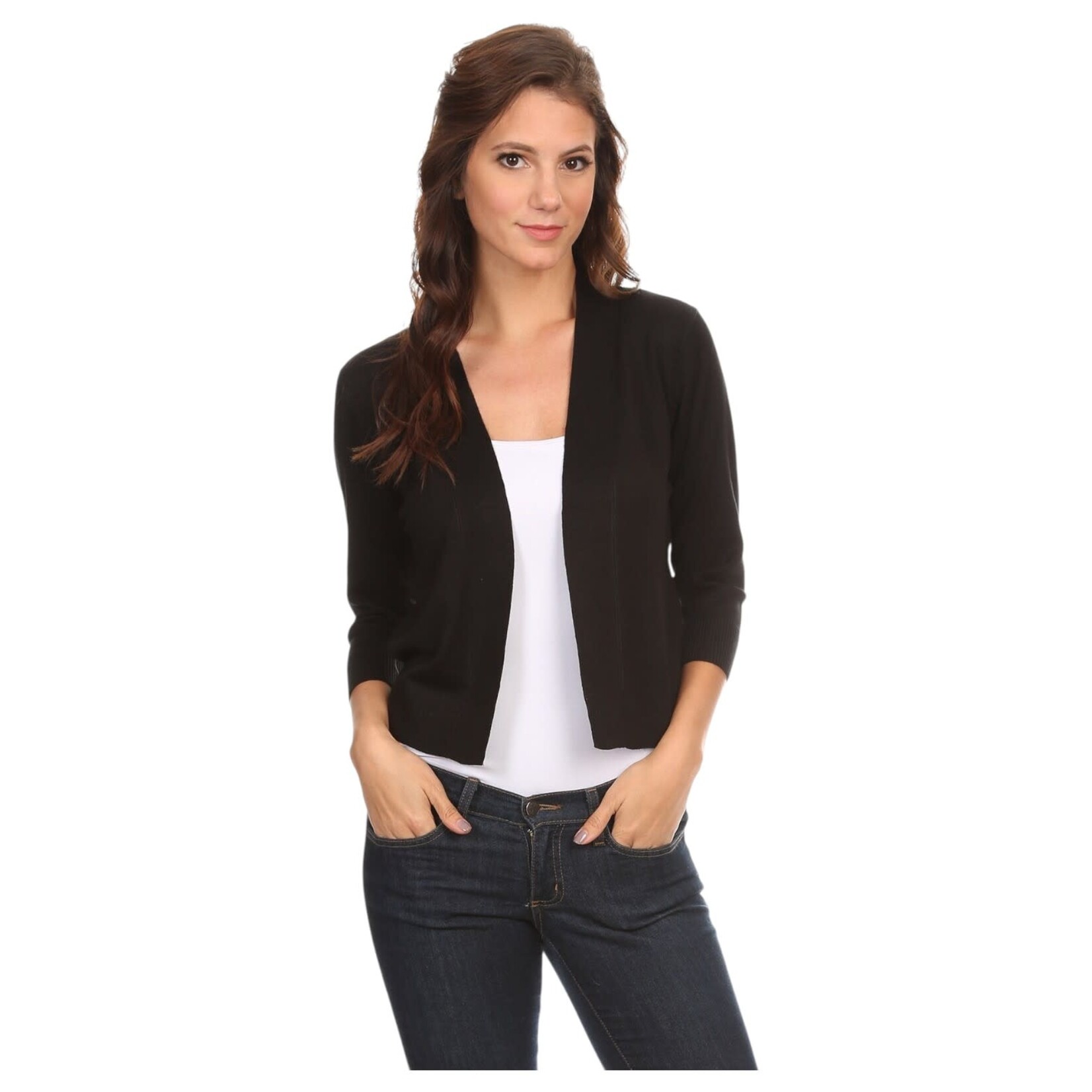 CIELO CIELO 3/4 SLEEVE CROP BOLERO SW620
