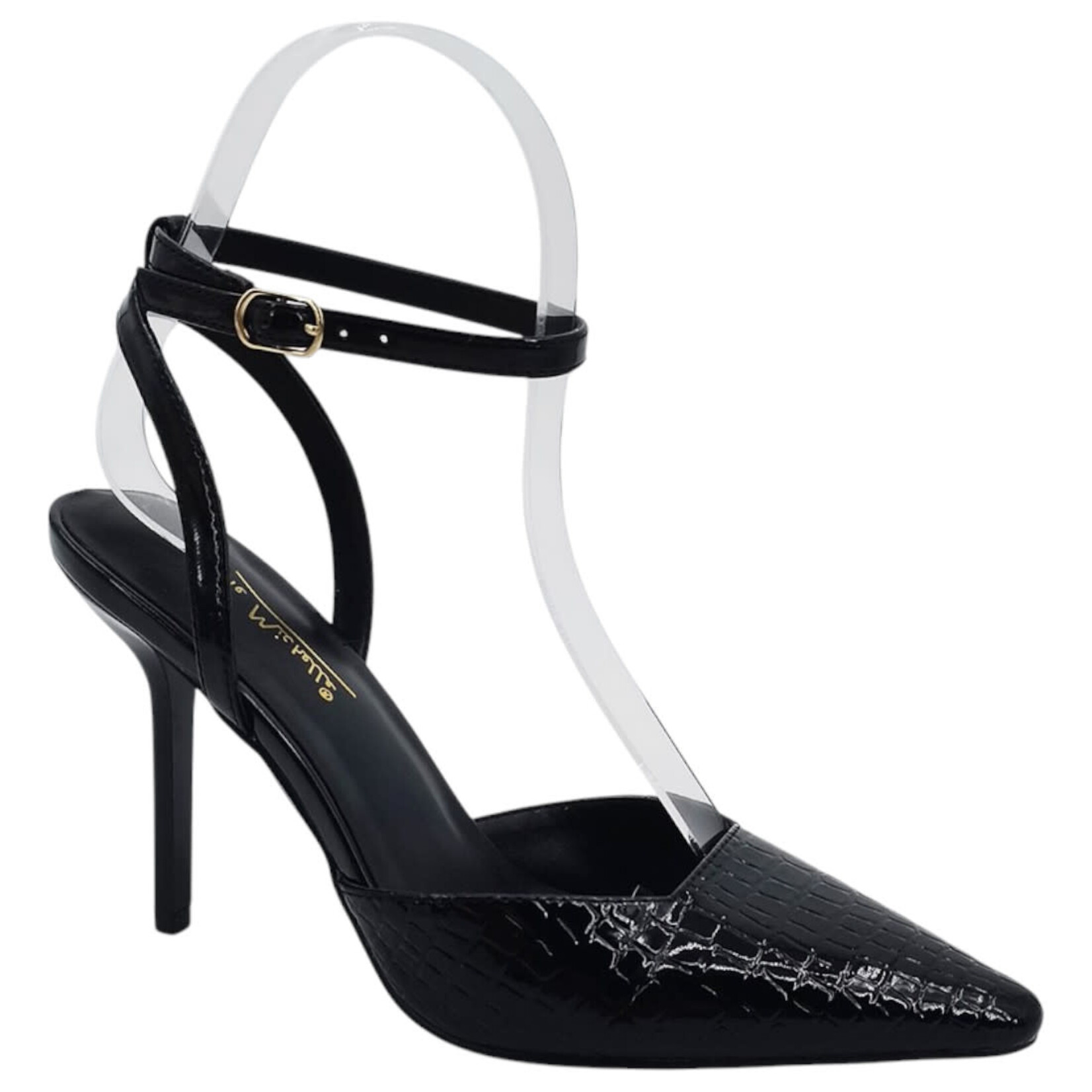 ANNE MICHELLE ANNE MICHELLE POINTY TOE PATENT PUMP SPARKLE-02
