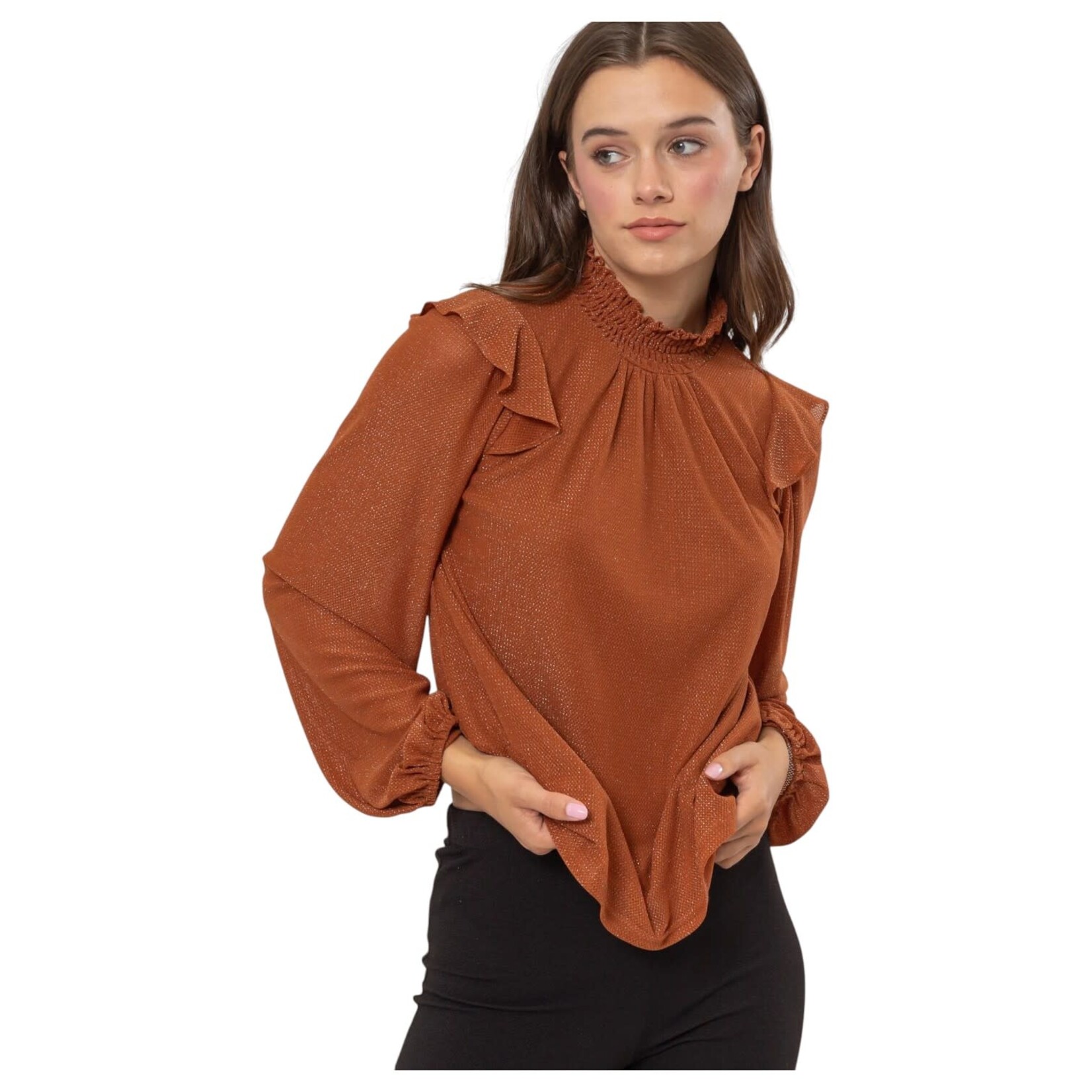 HYFVE HYFVE RUFFLE LONG SLEEVE TOP HF25C118