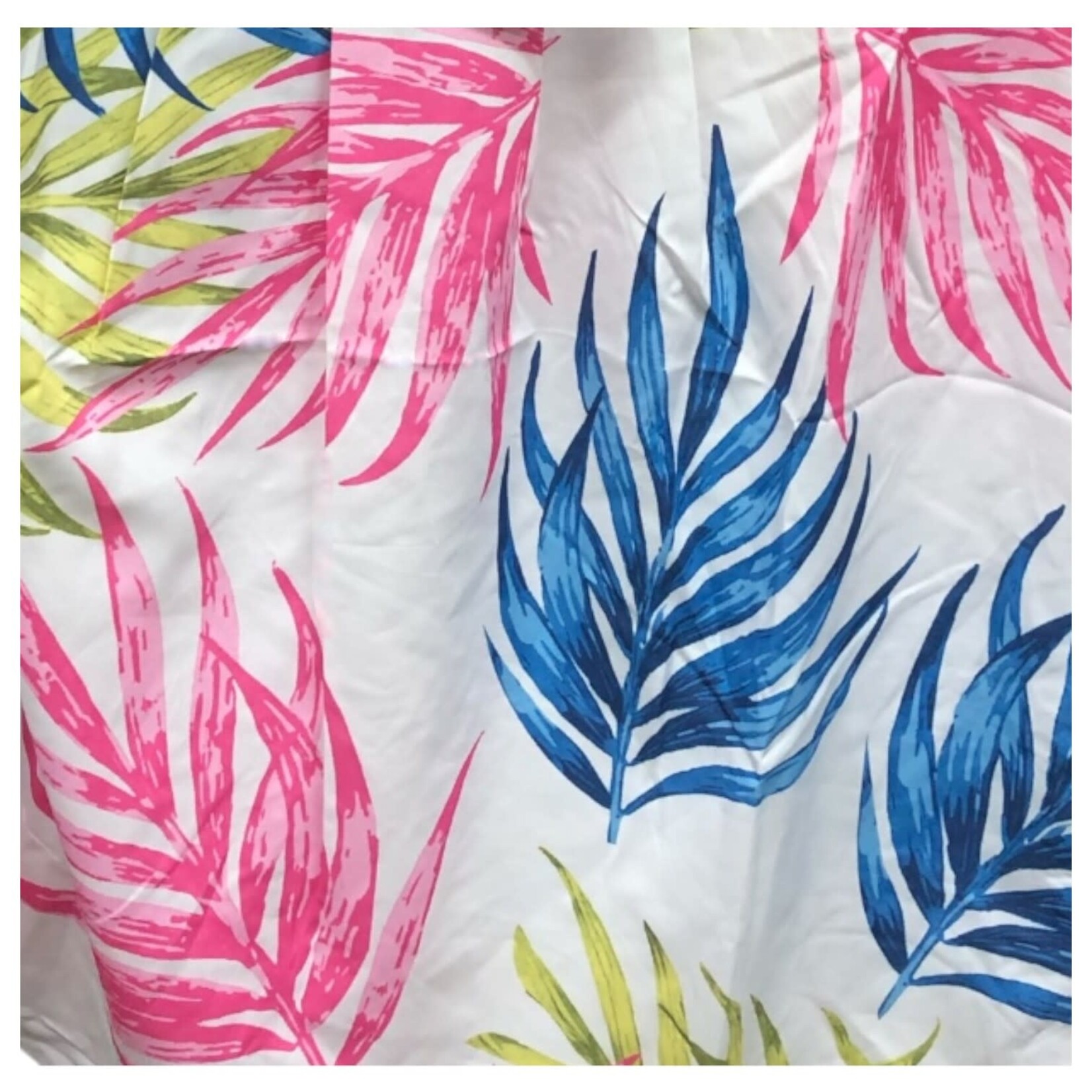 LAC BLEU LAC BLEU PLUS LEAF PRINT SHORT SLEEVE TOP B4345