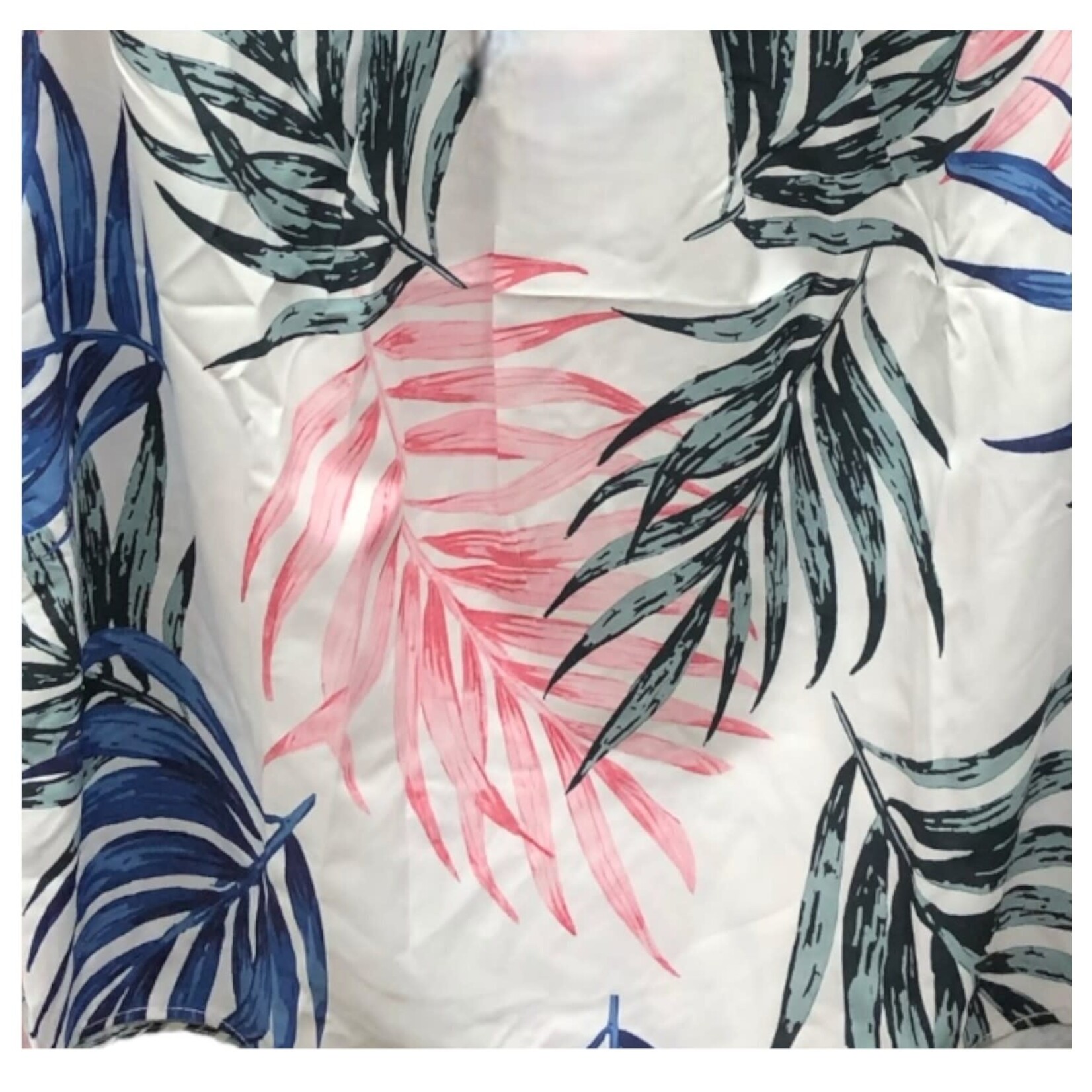 LAC BLEU LAC BLEU PLUS LEAF PRINT SHORT SLEEVE TOP B4345