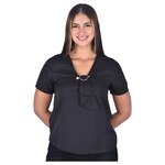 LAC BLEU LAC BLEU PIN DETAIL SHORT SLEEVE TOP B4302