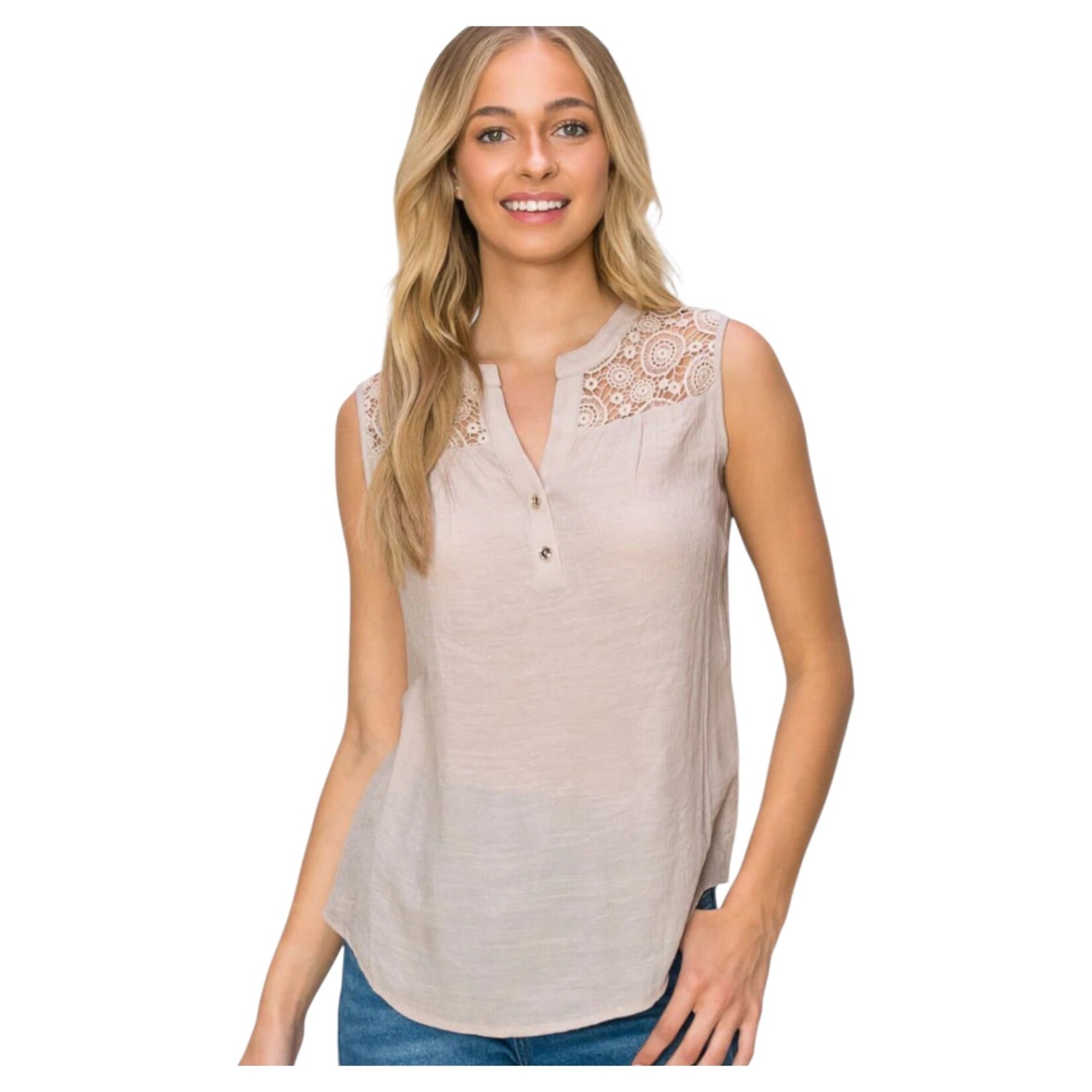 PERSEPTION PERSEPTION COTTON SLEEVELESS TOP TP-MS-1112