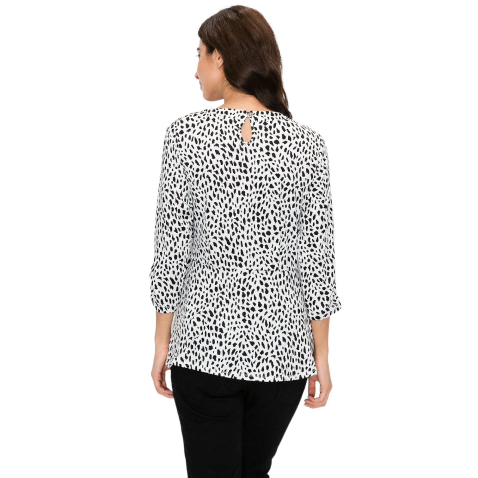 PERSEPTION PERSEPTION EMBELLISHED NECK WRAP TOP TP-MS-395