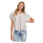 PERSEPTION PERSEPTION COLLARED TIE FRONT BUTTON UP TOP TP-MS-2108