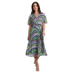 SANDRA DARREN SANDRA DARREN STRIPE CHIFFON SURPLICE TIE DRESS 78066